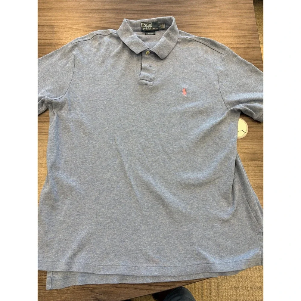 Polo Ralph Lauren Custom Fit Polo Shirt Blue Short Sleeve Men's Large